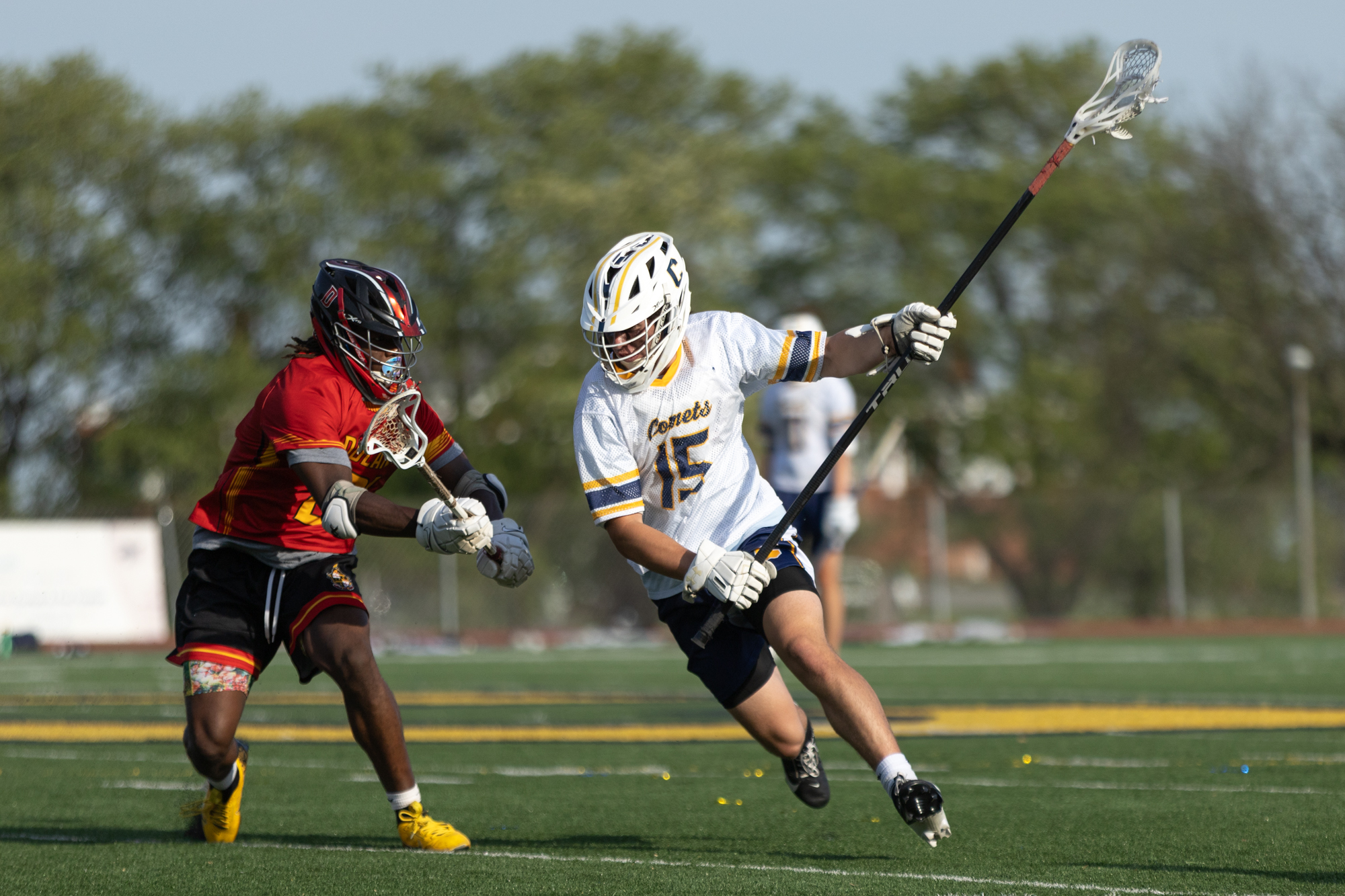 Catonsville’s Sam Azbill carries the ball down field during the...