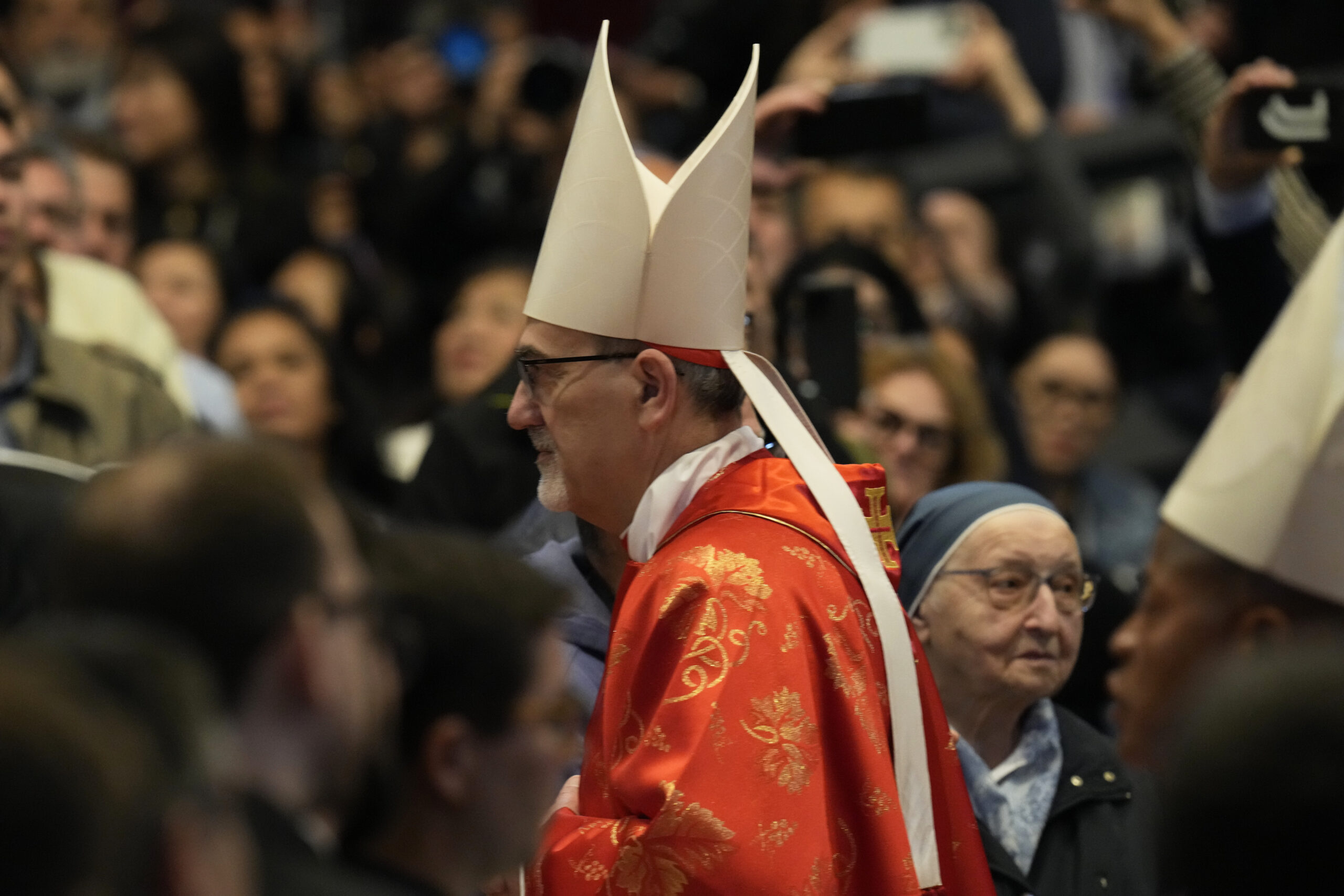 Cardinal Pierbattista Pizzaballa attends a final Mass