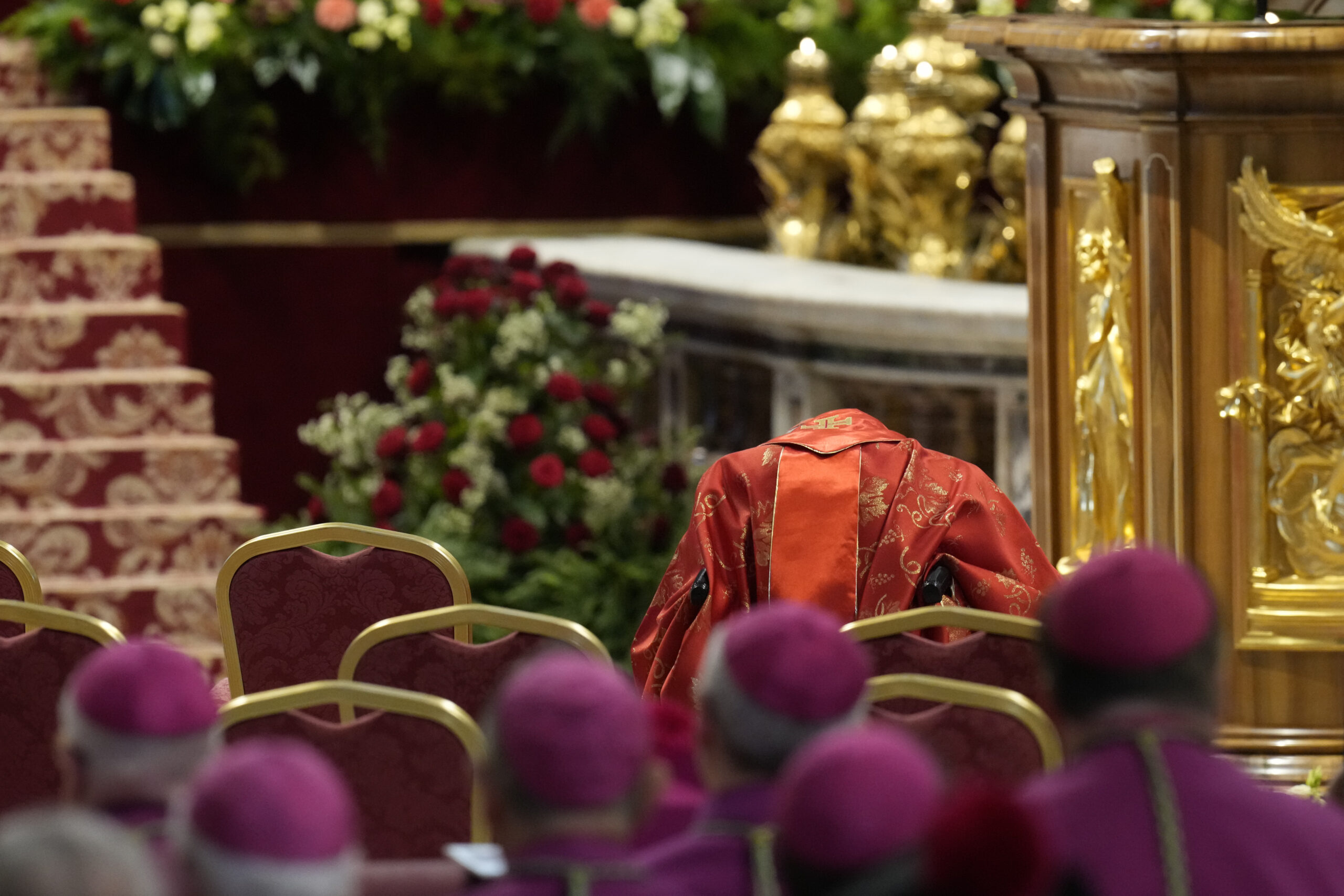 Cardinal Camillo Ruini is seen in the front row