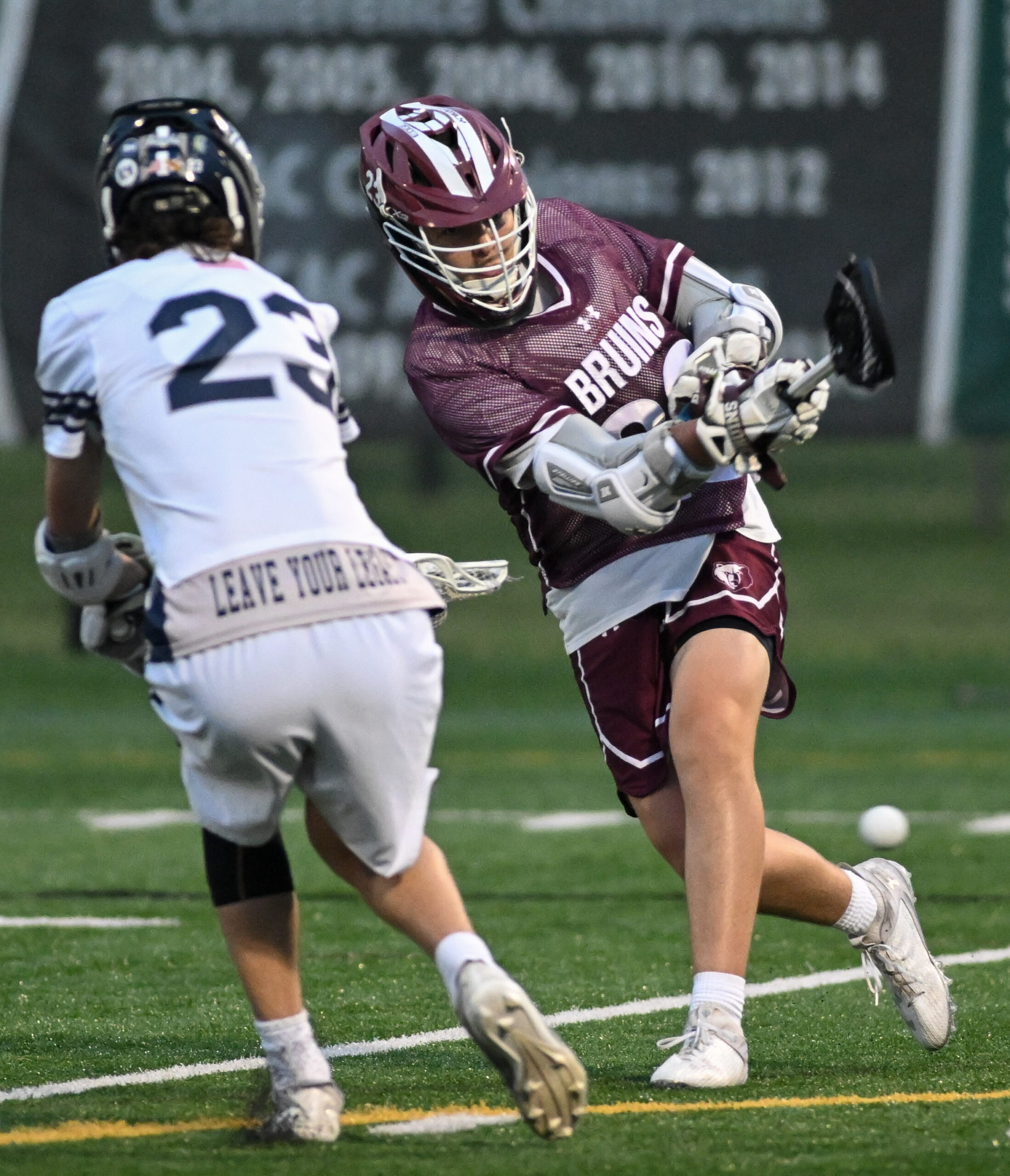 Broadneck’s Wyatt Hicks, right, shoots against Urbana’s Sean McArthur in...