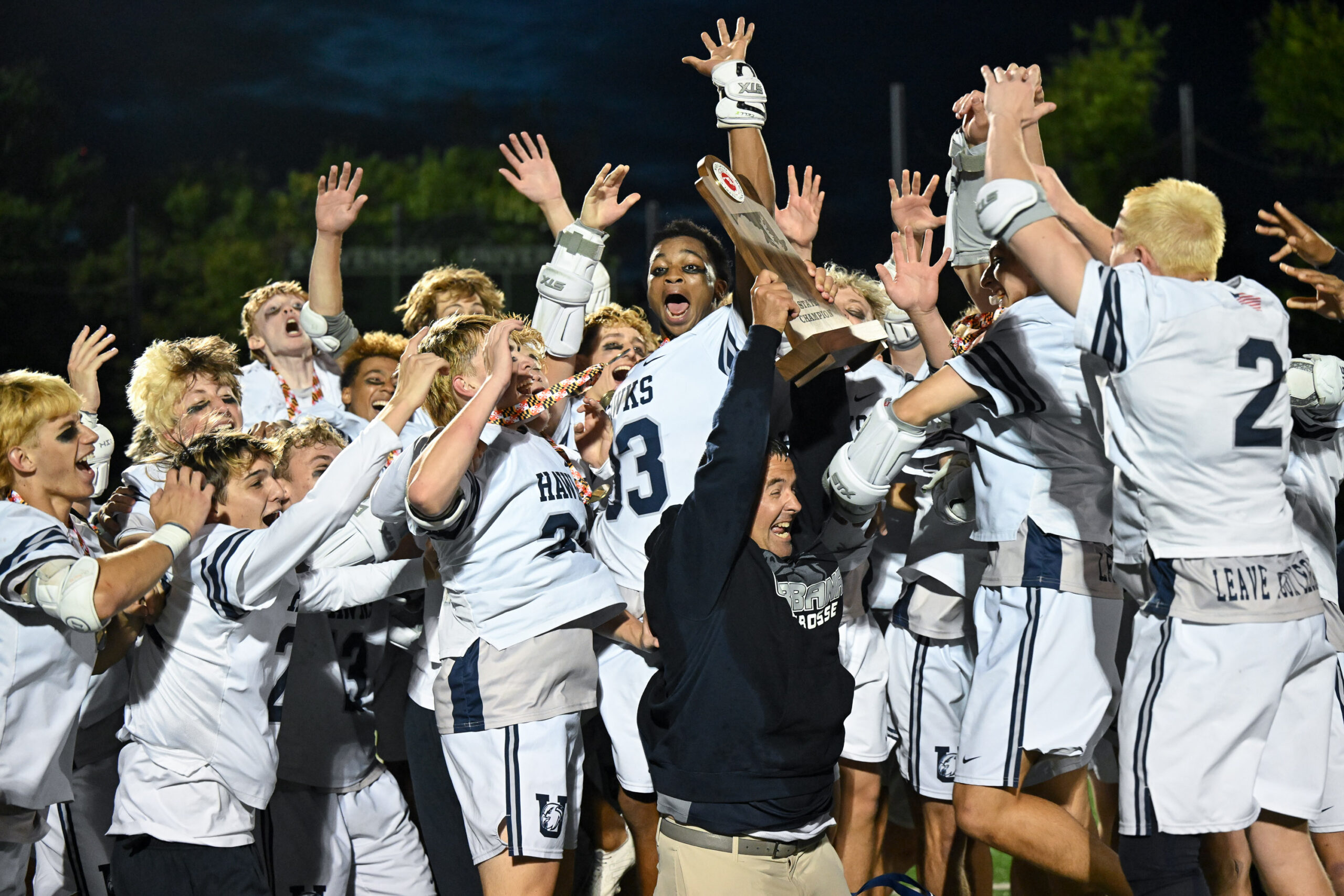 Urbana celebrates its 5-2 win against Broadneck in the boys...