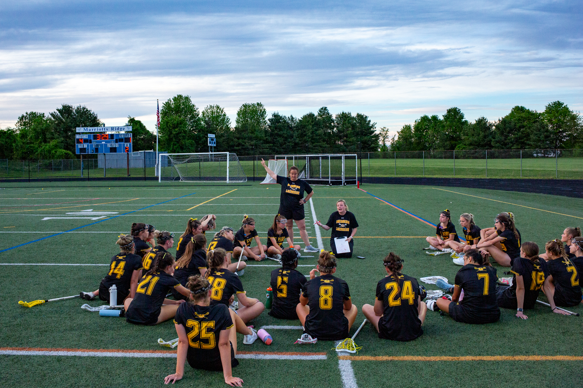 Mt. Hebron Vikings and head coach Samantha Hall go over...