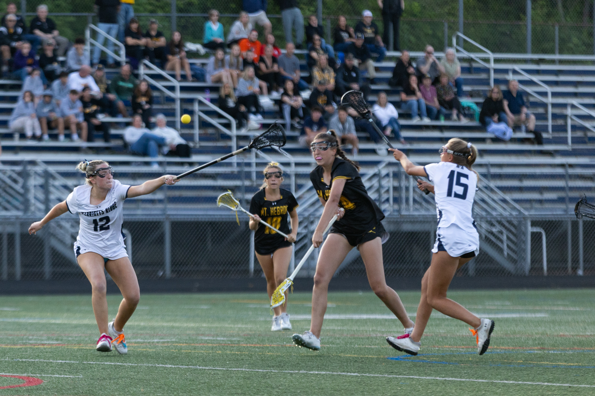 Mt. Hebron’s Taylor Shinskie fires off a shot during the...