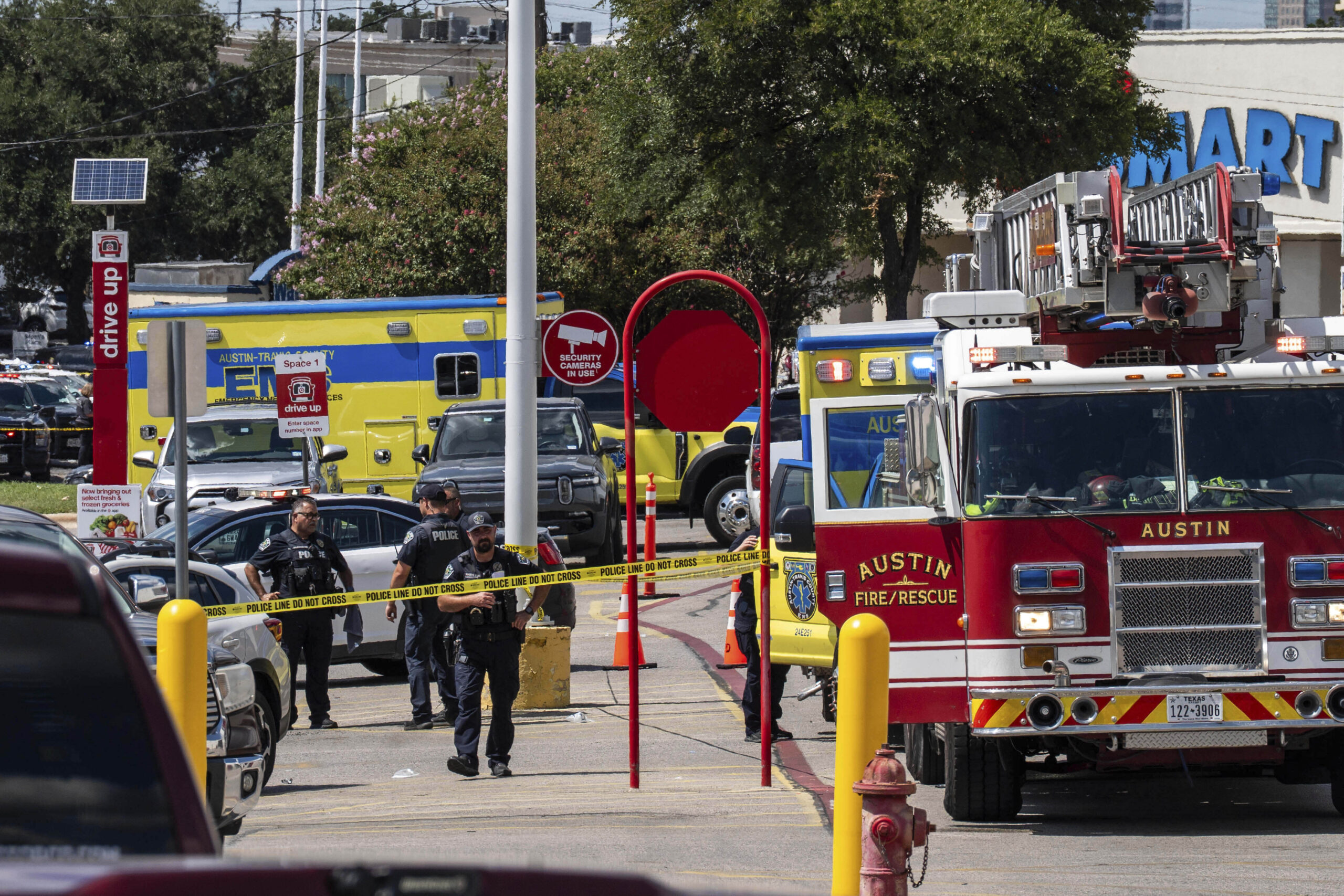 Law enforcement investigates a shooting at Target off Research Boulevard,...