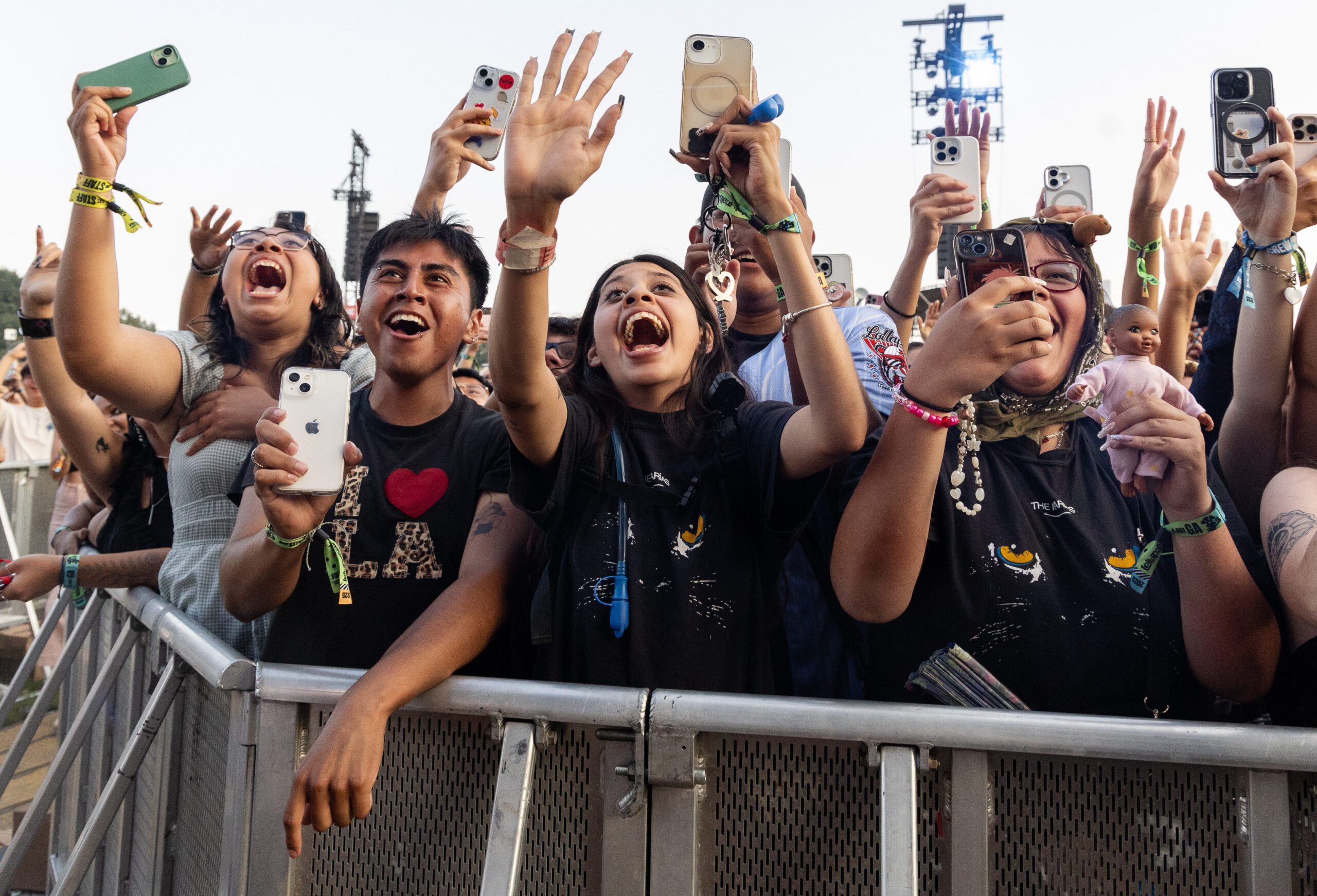People cheer for The Marias during their performance at Lollapalooza...