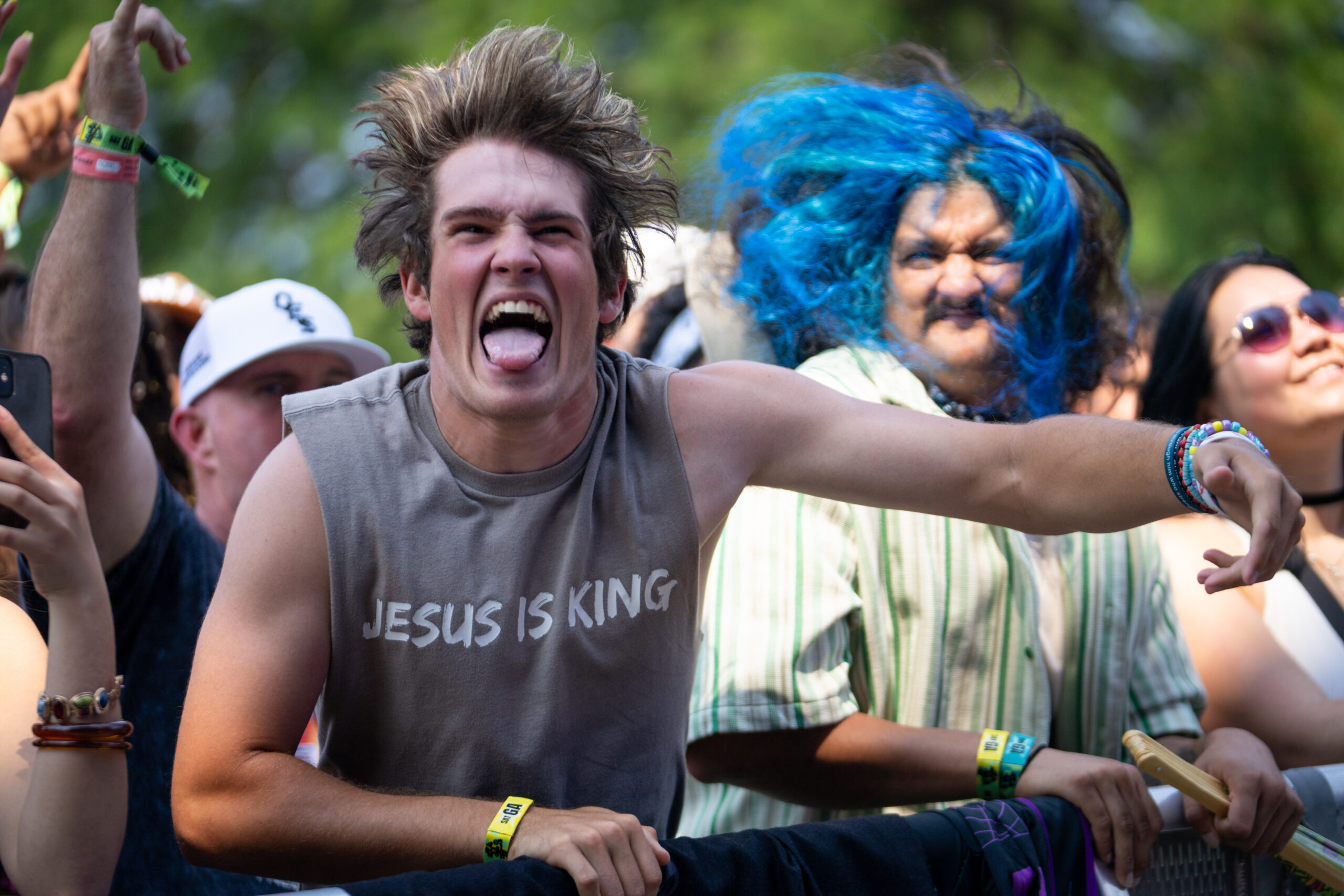 People jump and dance to Layz during the third day...