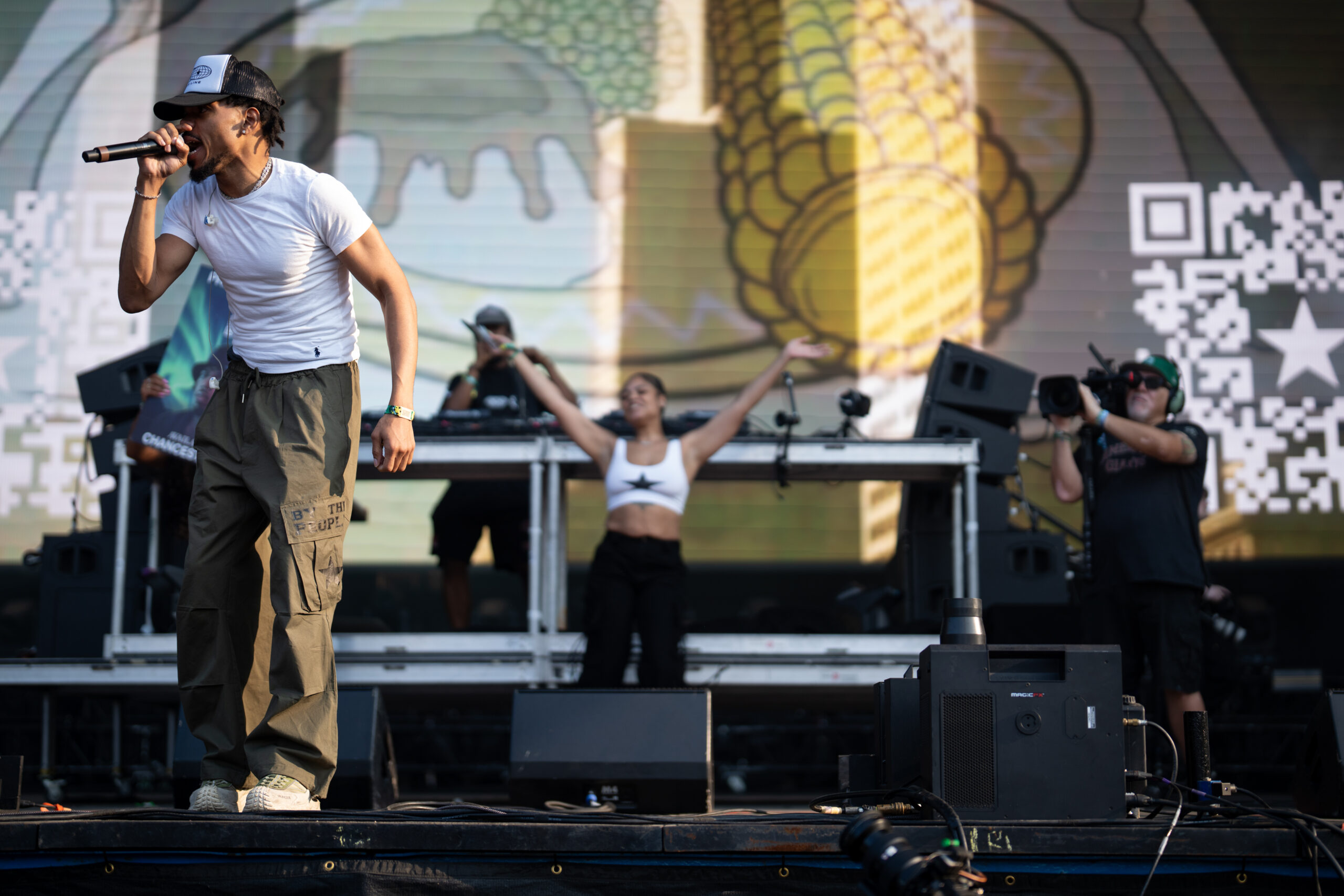Chance the Rapper performs during the third day of Lollapalooza...