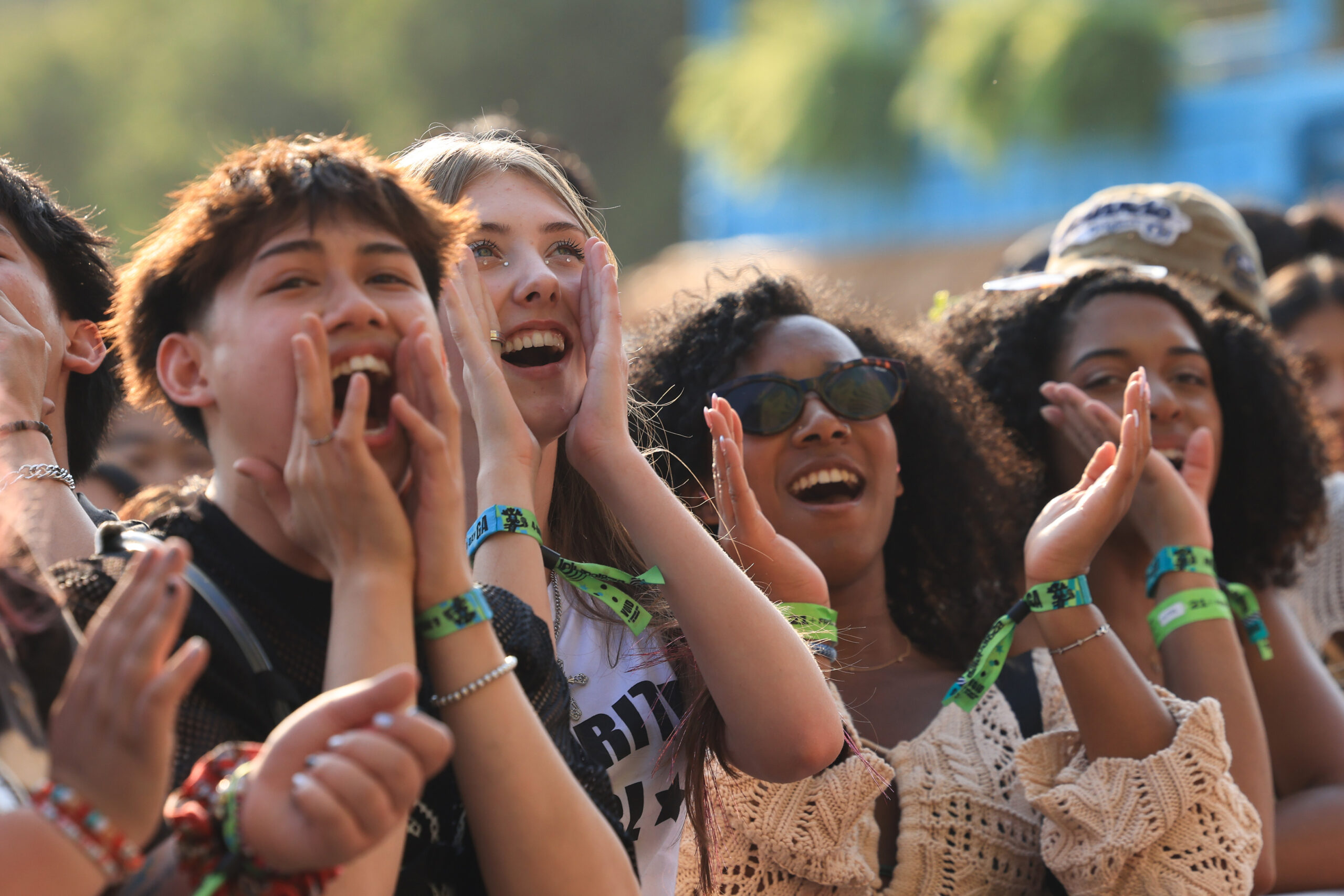 Festival attendees watch Amaarae perform at Lollapalooza , Aug. 1,...