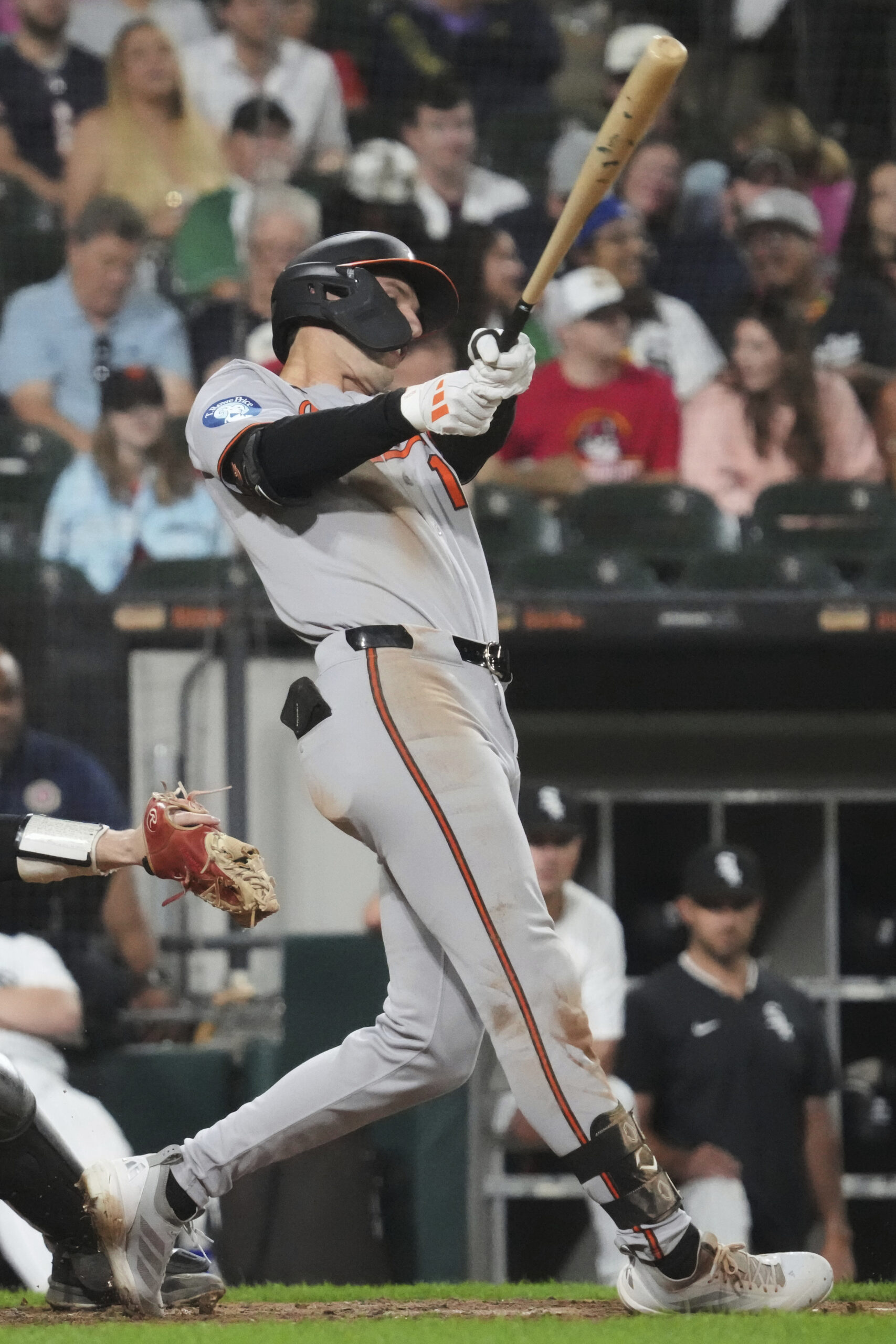 Baltimore Orioles' Dylan Beavers hits a two-run home run during...