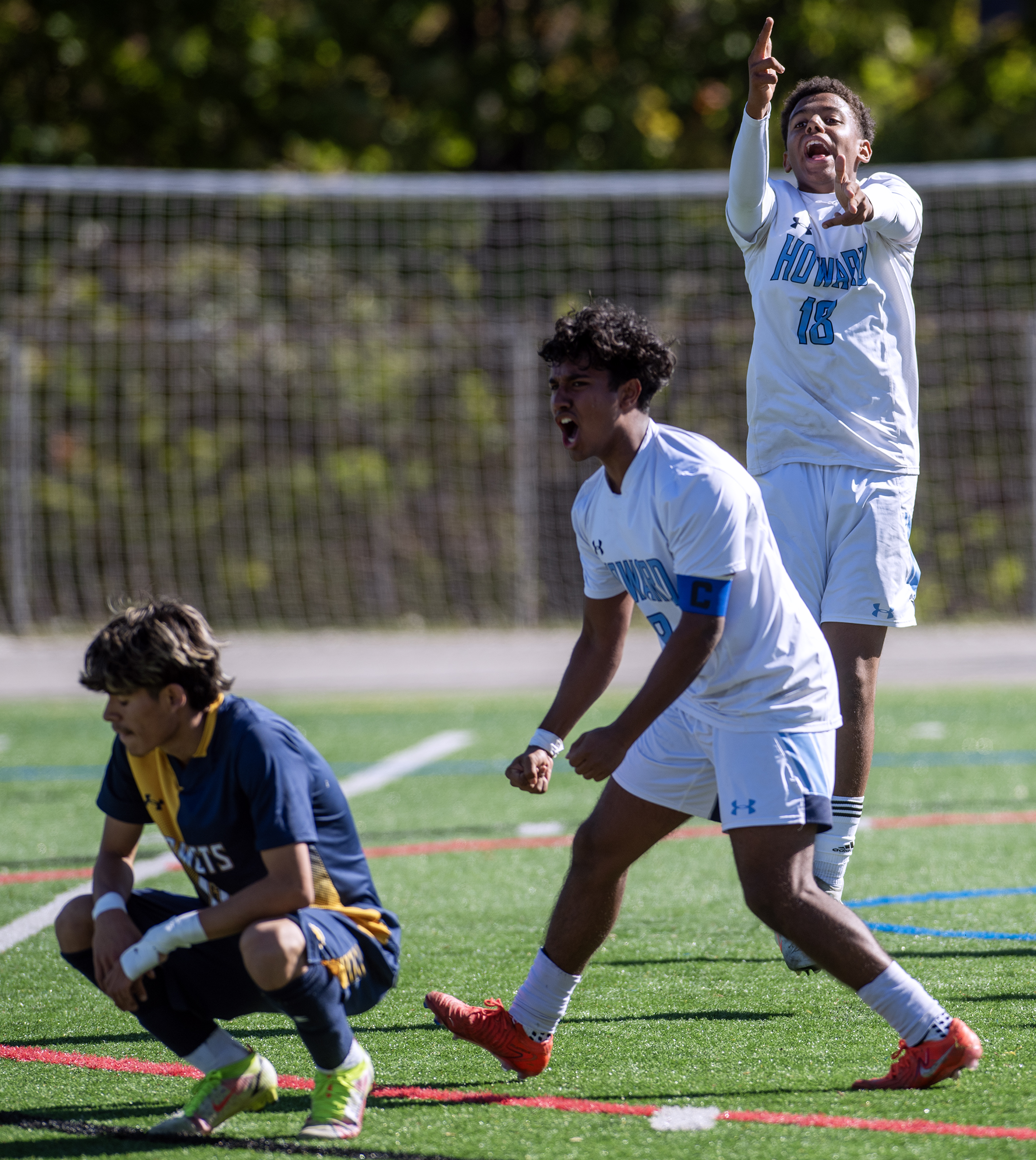 Oct. 25, 2025- Howard's Rishabh Nambiar and Daniel Ukonu, right,...