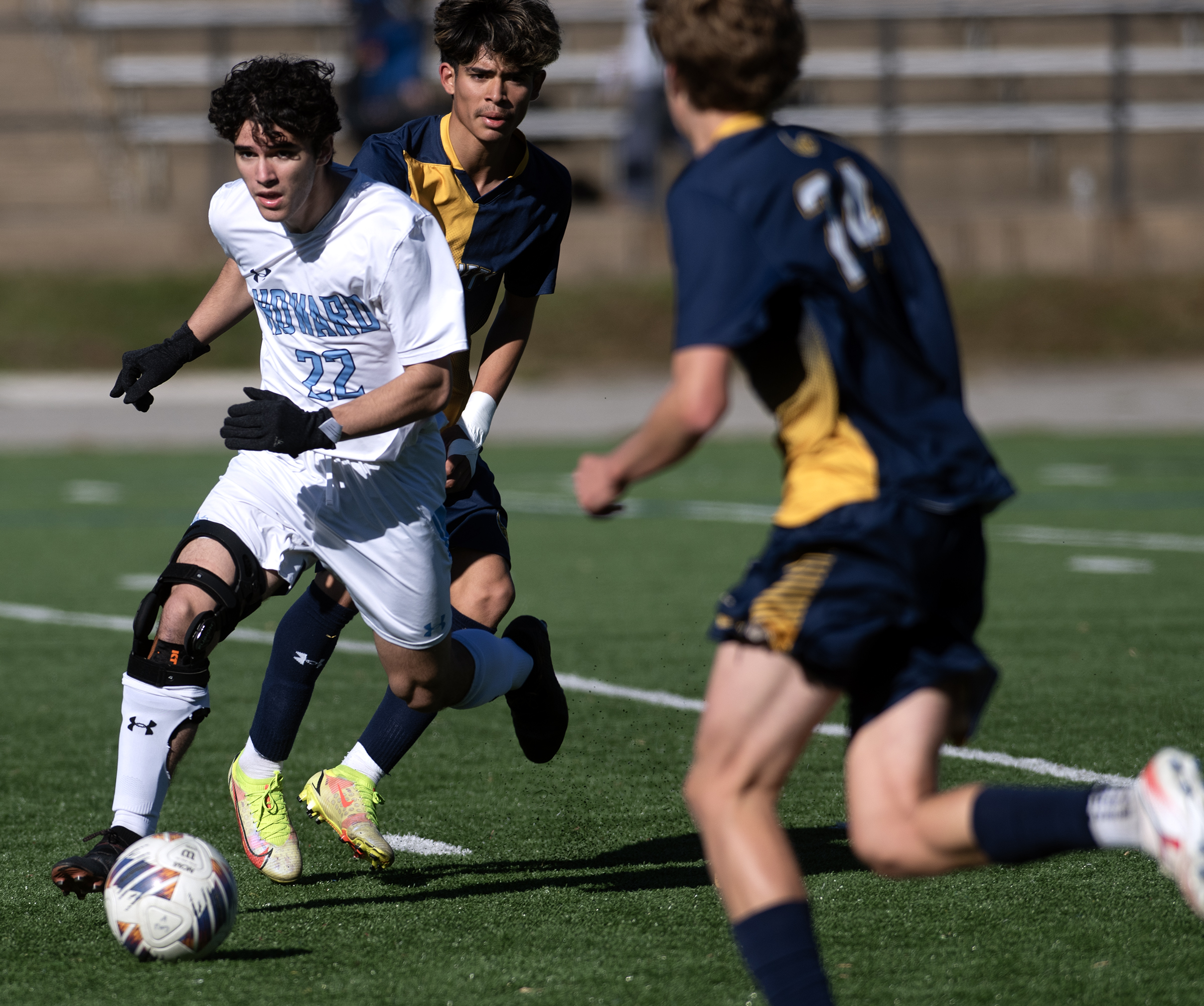 Oct. 25, 2025- Howard's Kyle Beimel moves the ball against...