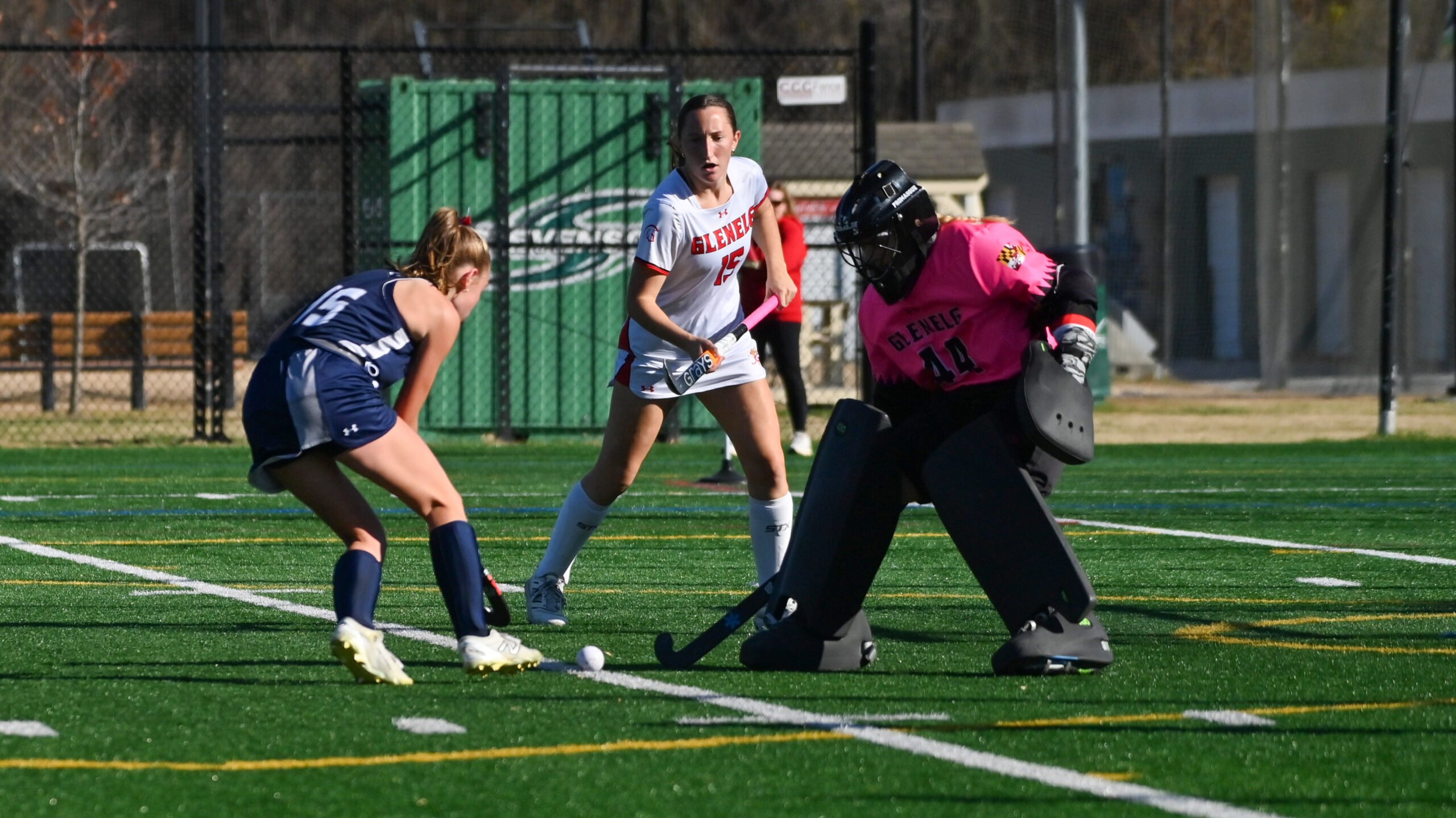 Manchester Valley's Makenna Etzel, left, tries to make a move...