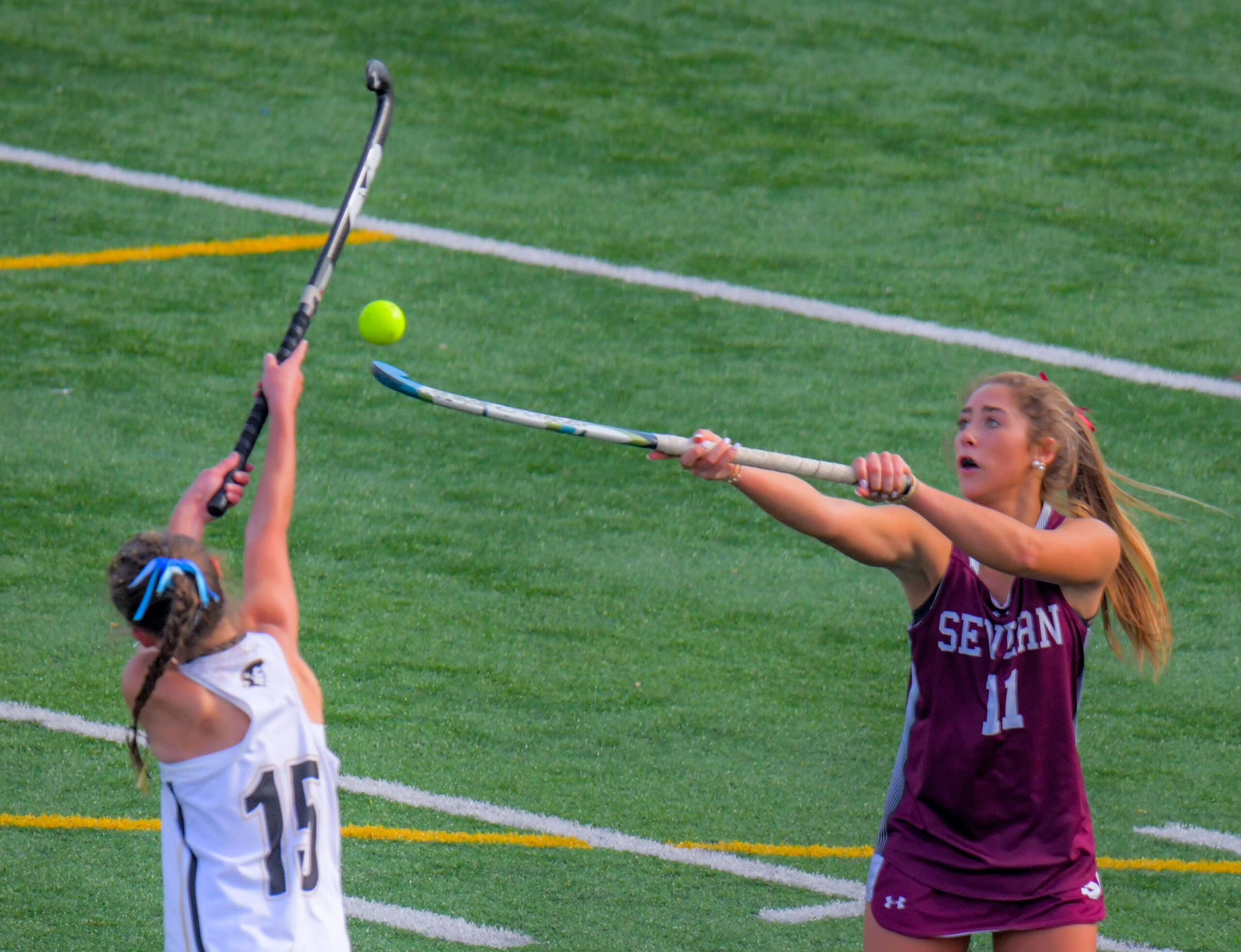 John Carroll Patriots midfielder/forward Hillary Smith and Severn Admiral Patriots...