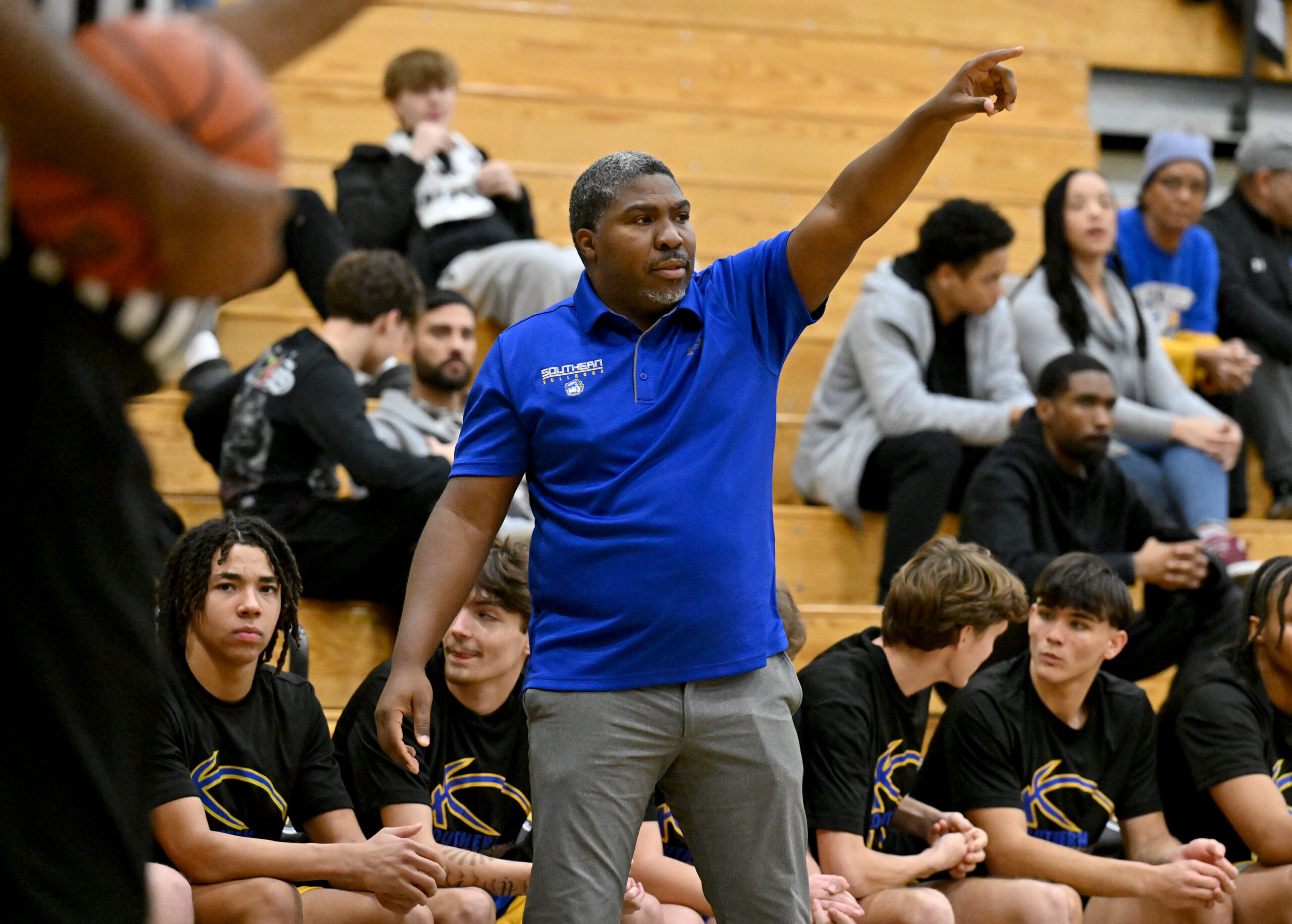 Jan. 06, 2026 Southern coach Will Maynard in the second...