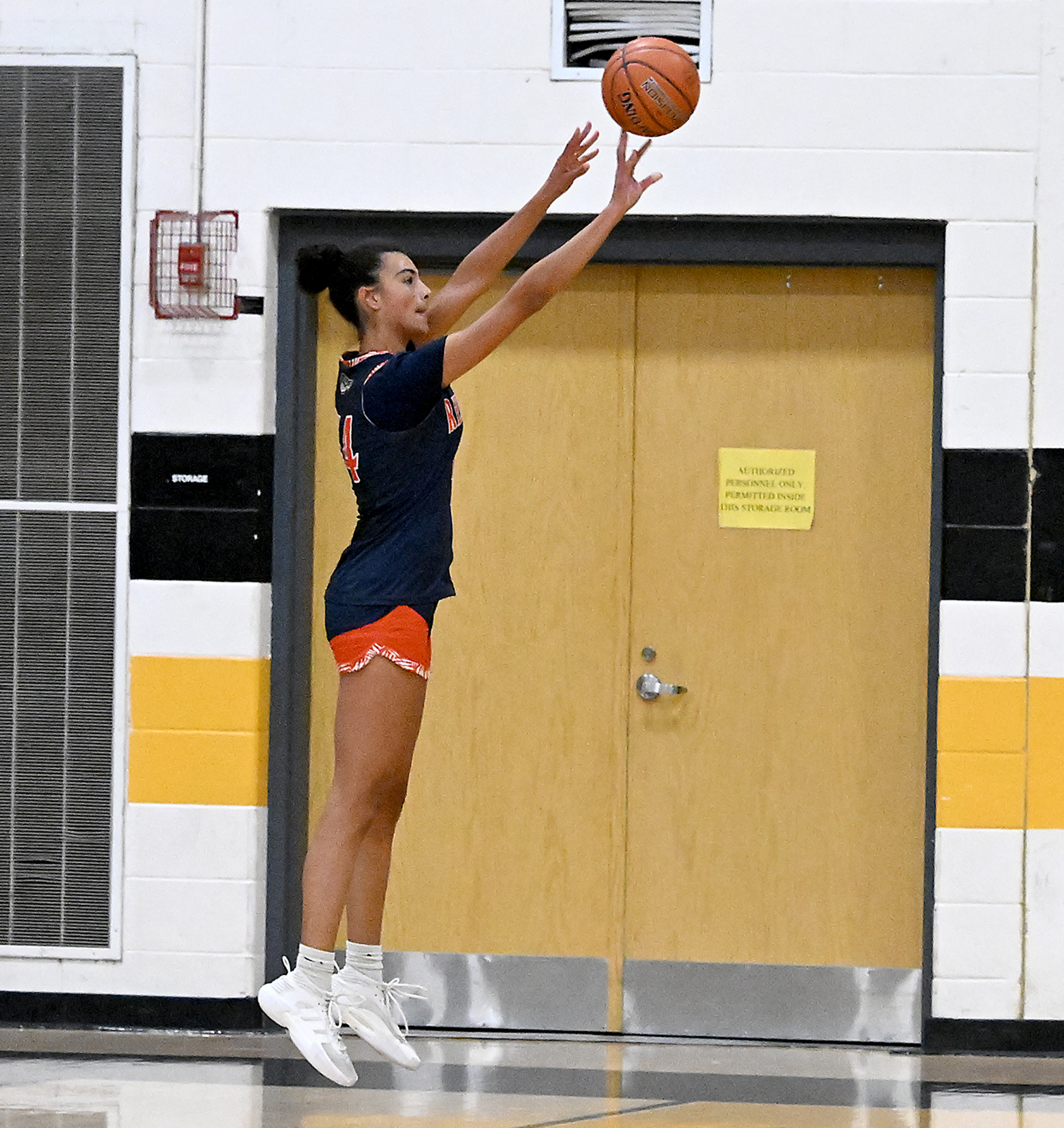 Reservoir #14, Sam Feher, sinks a three in the 1st...